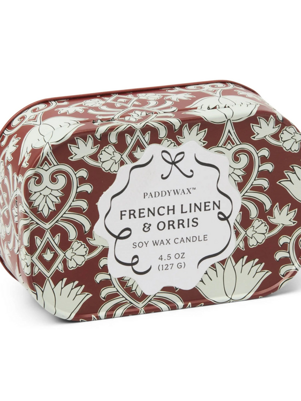 3.5OZ FRENCH LINEN AND ORRIS TIN