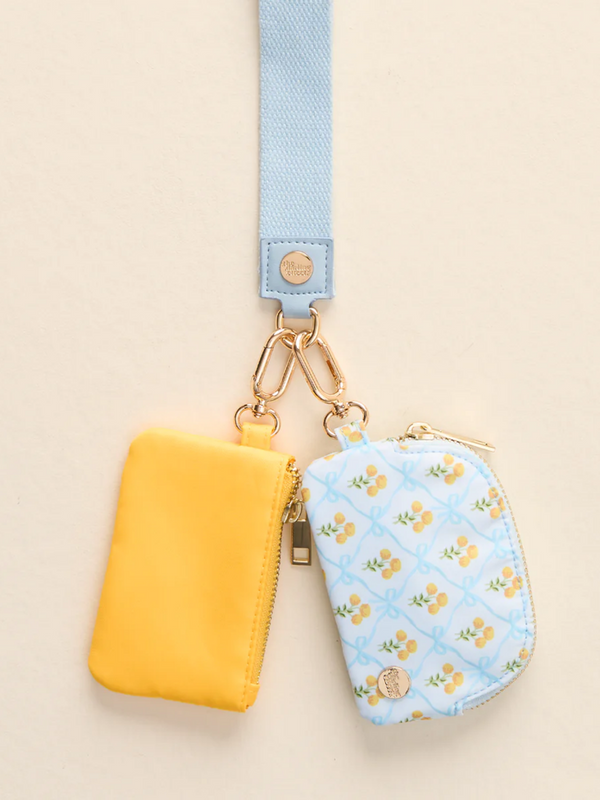marigold lane and blue duo wristlet
