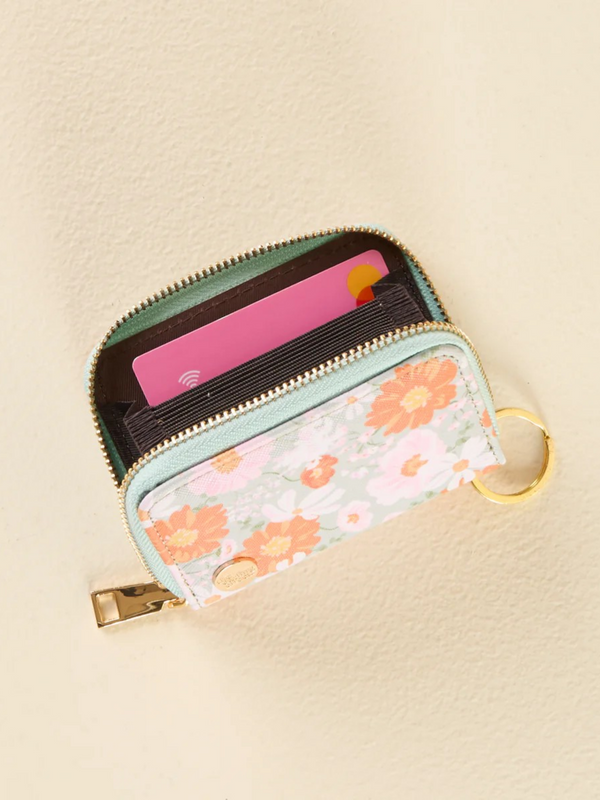 bouquet beauty sage zip around wallet