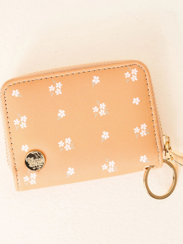 pretty posies mustard zip around wallet