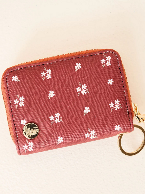 pretty posies cognac zip around wallet