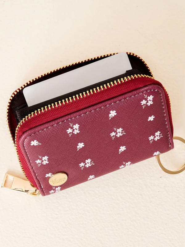 pretty posies plum zip around wallet