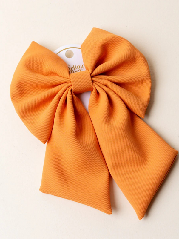 orange hair bow clip