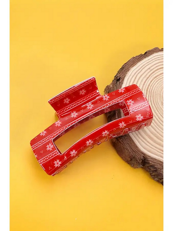 snowflake pattern hair claw