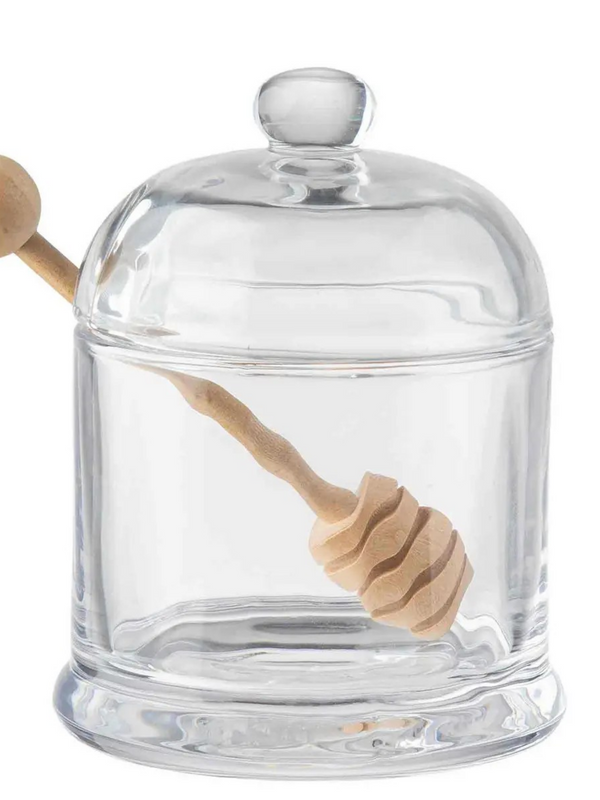 Honey Dipper Set, Includes Glass Jar & Wood Dipper