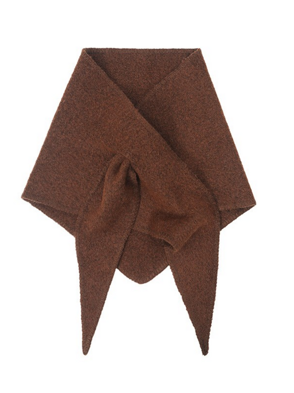 chocolate solid knit triangle scarf