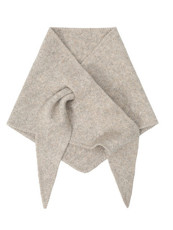 tan solid knit triangle scarf