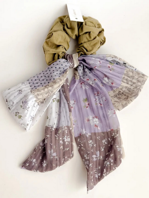 Purple Patchwork Scrunchie & Bow
