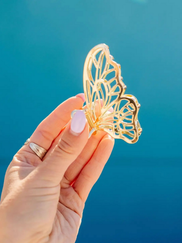 metal butterfly hair claw