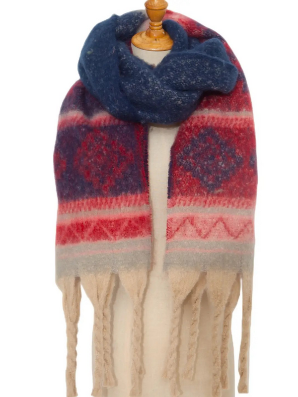 Red Western Fleece Scarf