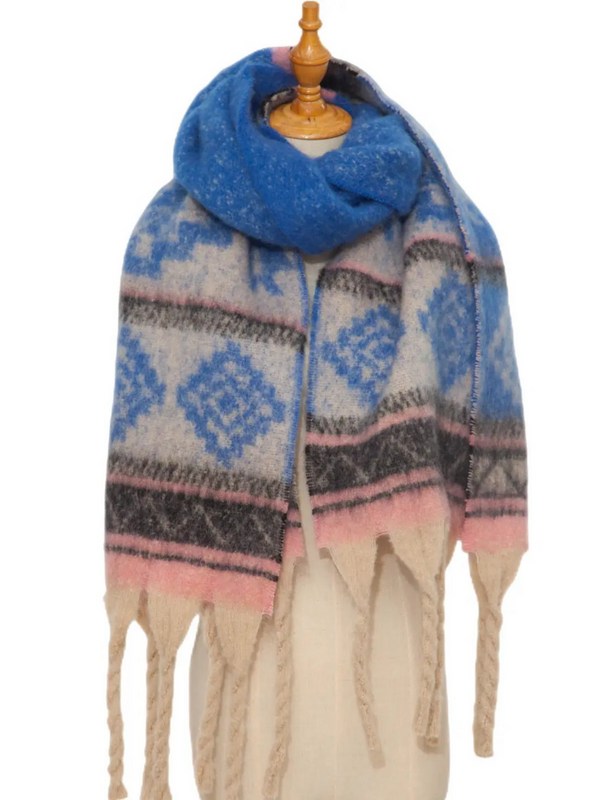 Blue Western Fleee Scarf