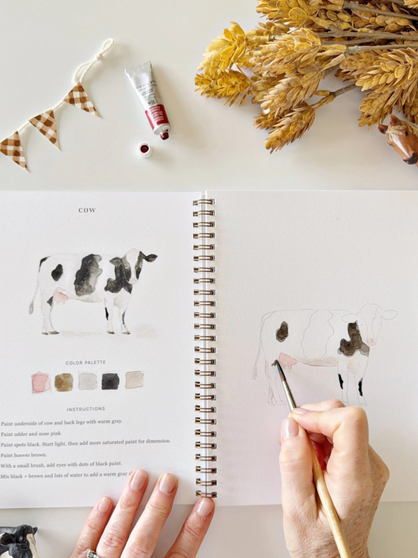 farm watercolor workbook