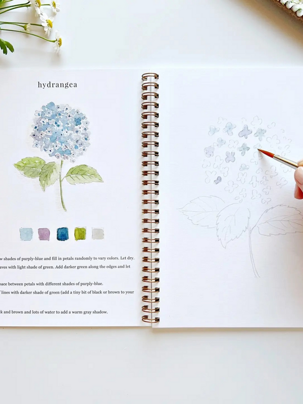 flowers watercolor workbook