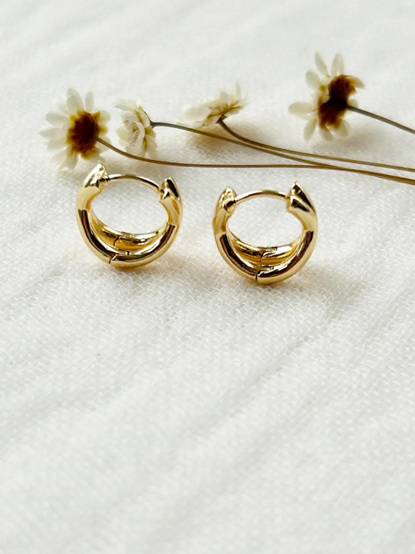 Gold Criss Cross Hoops