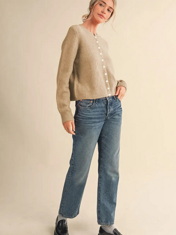 Mocha Marled Knit Cardigan