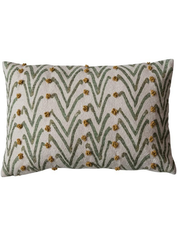 24"L x 16"H Woven Cotton Blend Printed Lumbar Pillow