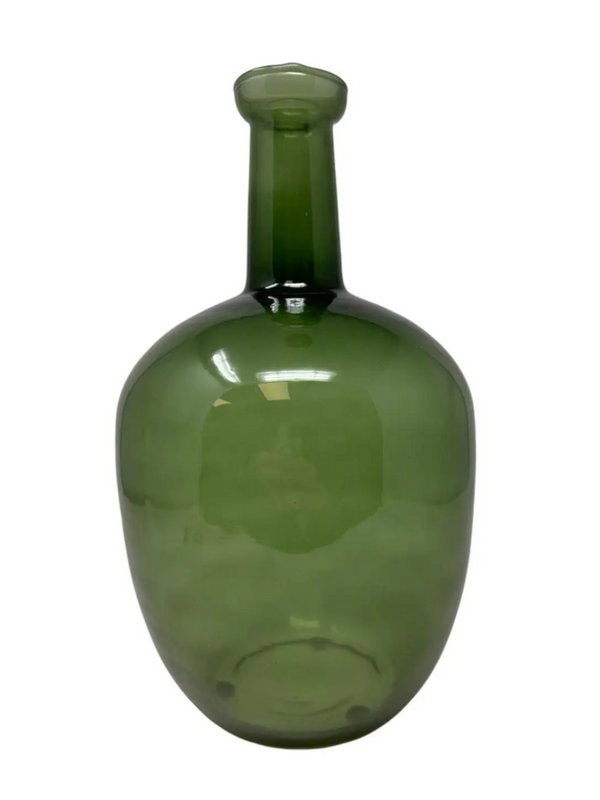 12" Green Bottle Vase