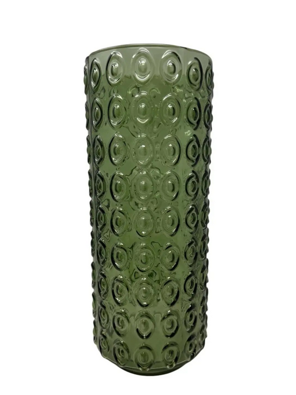 14" Green Glass Vase