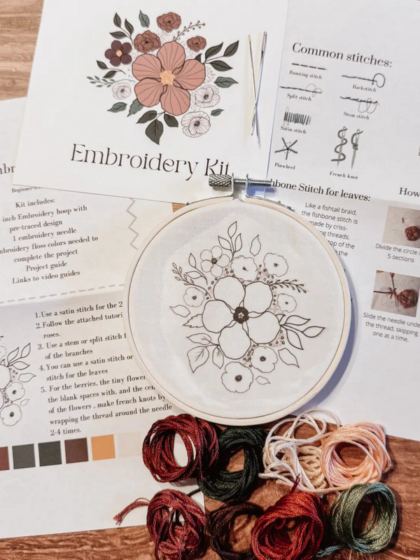 floral embroidery kit