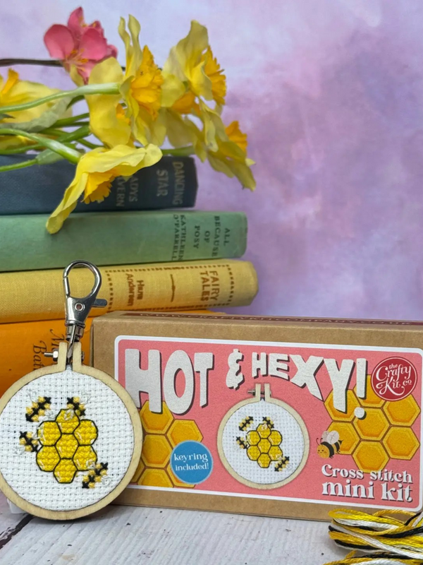 hot and hexy mini cross stitch kit