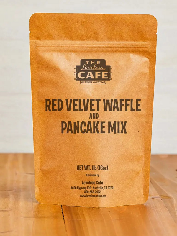 red velvet waffle and pancake mix