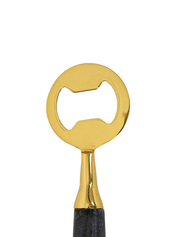 Bottle Opener Black Marble & Metal