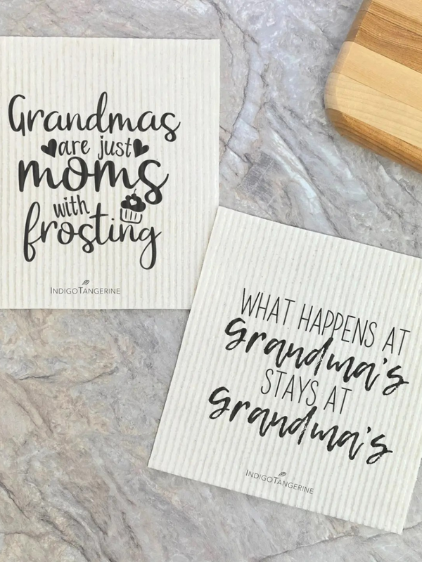 what happens at Grandma's, frosting Swedish dish cloth (set of 2)