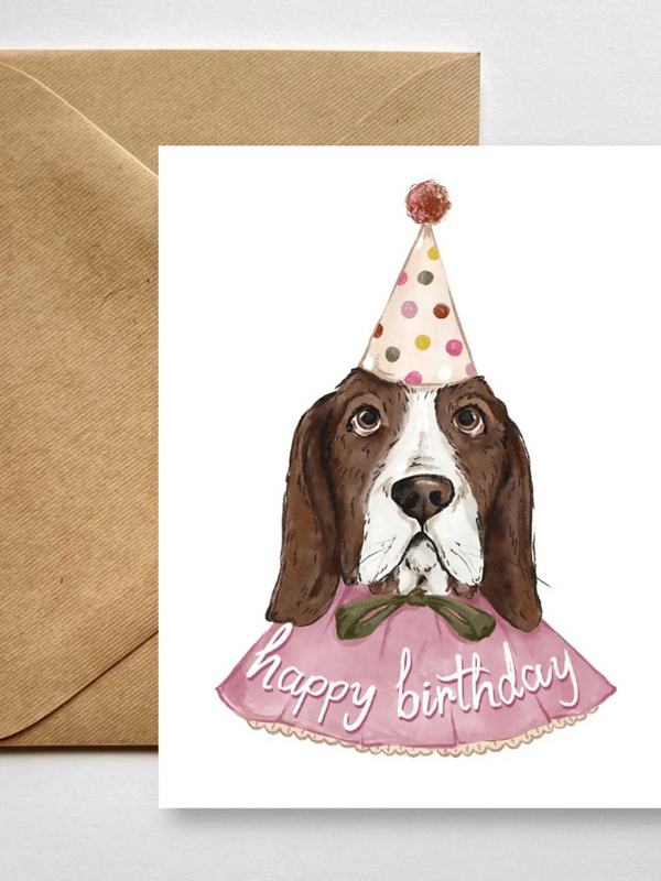 quirky birthday costume hound greeting card