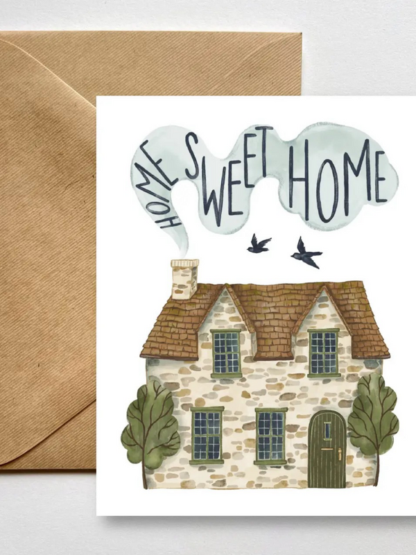 whimsical cottage housewarming card