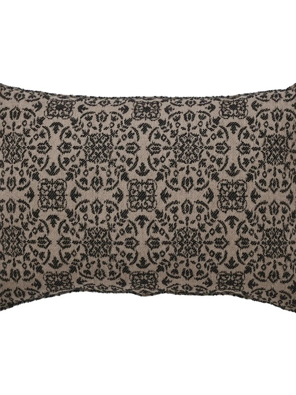 Black & Tan Jacquard Pillow