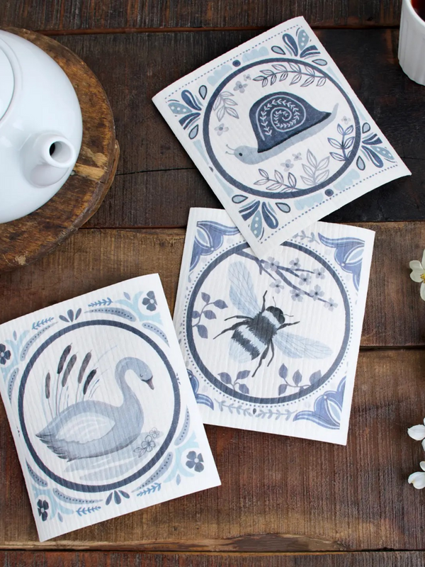 Indigo Tile Swedish Cloth Set