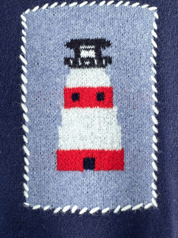 whipstitch trim lighthouse knit sweater