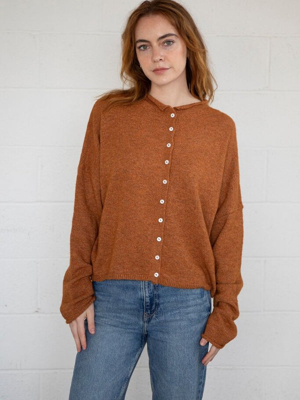 rust cardigan