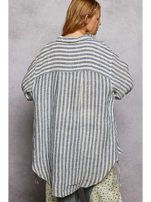 navy stripe roomy fit top