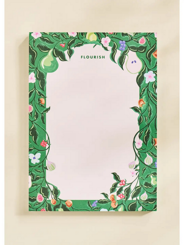 Flourish Blooming Fruits Illustrated Notepad | 50 Sheets
