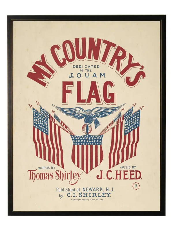 My Country's Flag on distressed background in barnwood frame