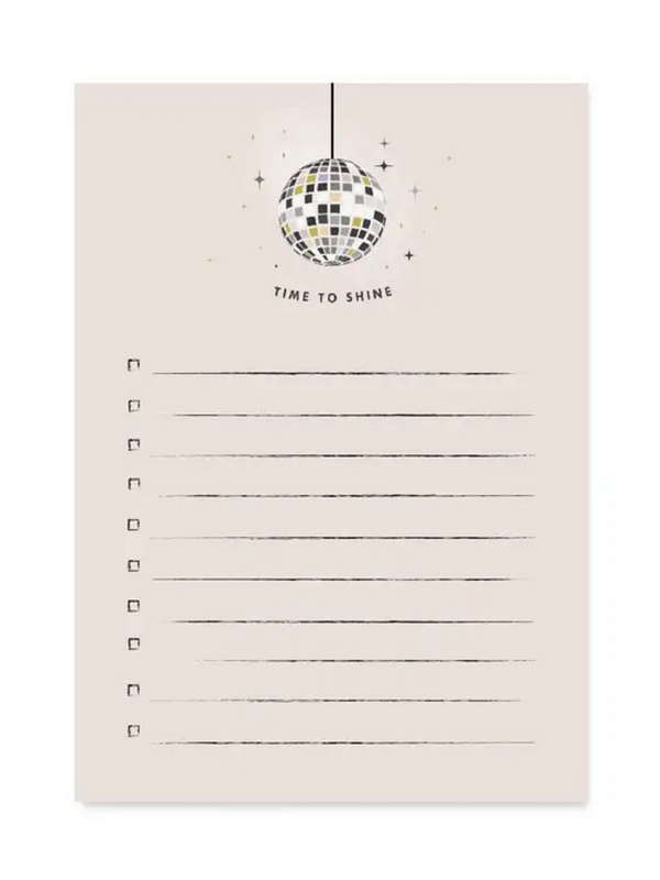 Time To Shine Disco Ball Notepad