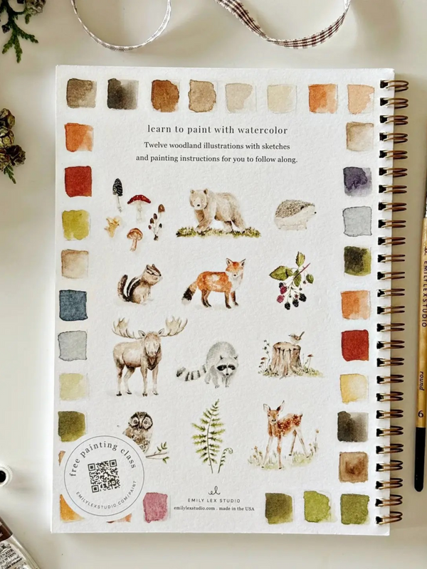 woodland watercolor workbook