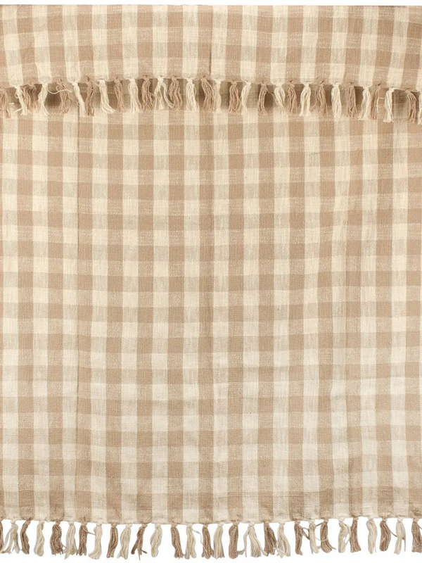 Tan Plaid Throw