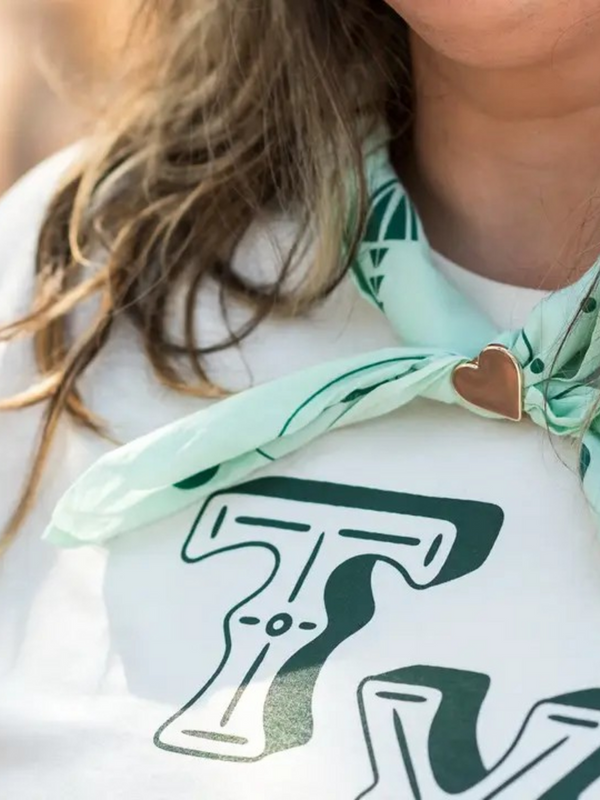 heart bandana slide in gold