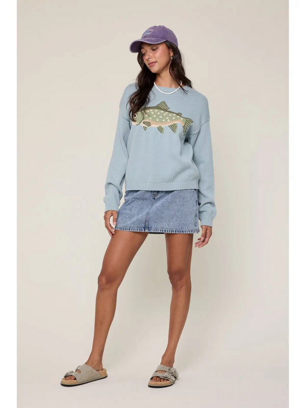dark sage fish sweater