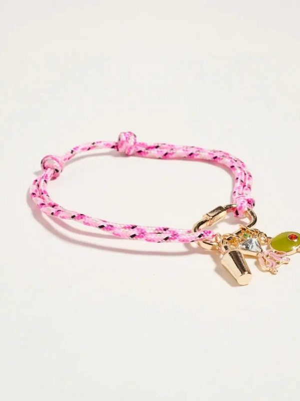 cocktail bracelet with gold carabiner