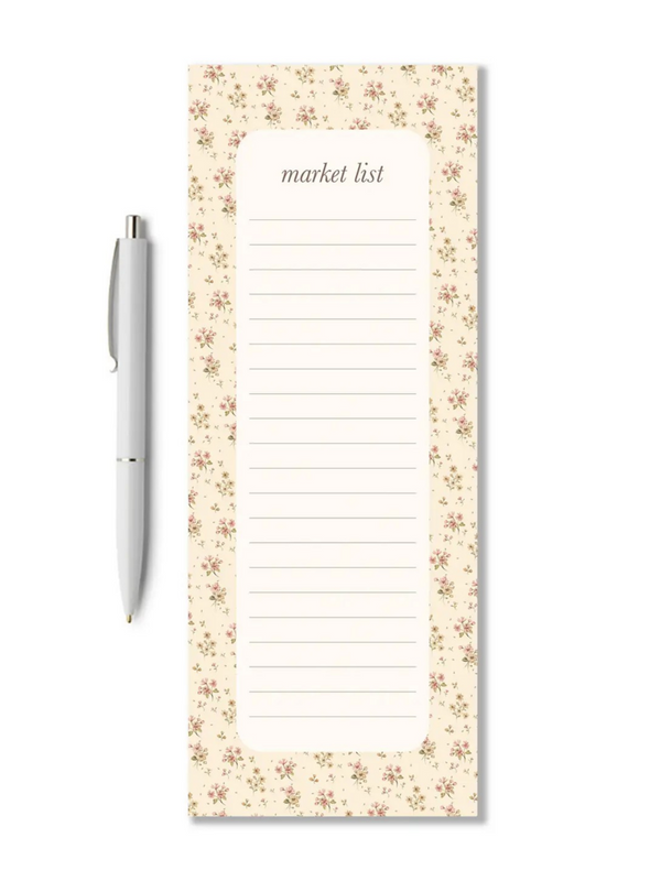 ditsy floral watercolor market list notepad