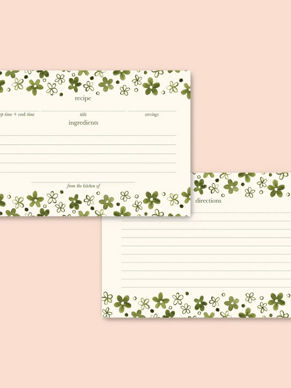 daisy pyrex inspired recipe cards
