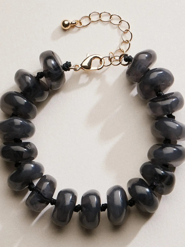black stone beaded bracelet