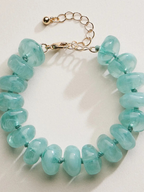 mint stone beaded bracelet