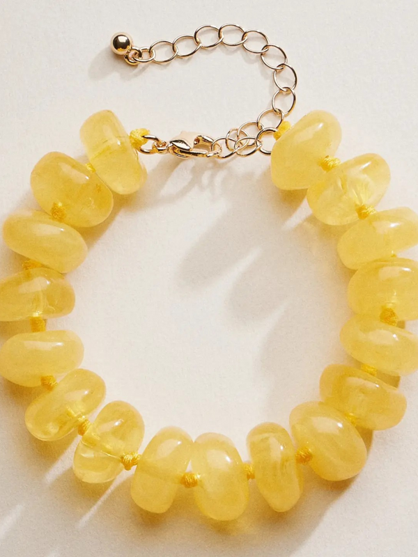 yellow stone beaded bracelet