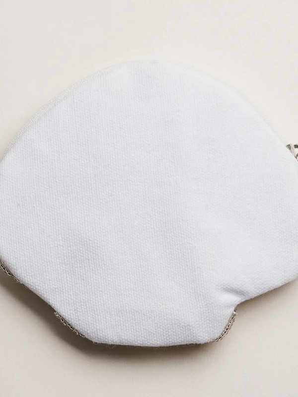 white beaded seashell coin purse