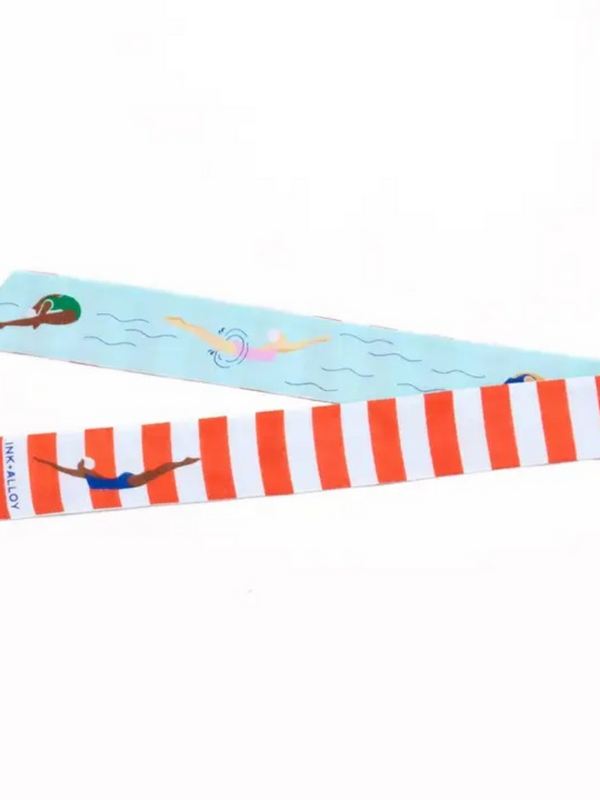 swimmer print skinny scarf