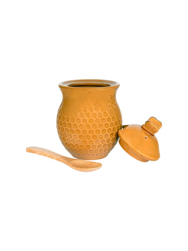 Honey Jar with Wood Honey Spoon